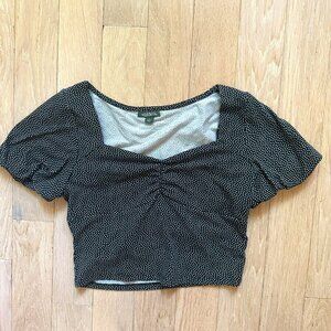 Wild Fable Polka Dot Crop Top - Navy and White